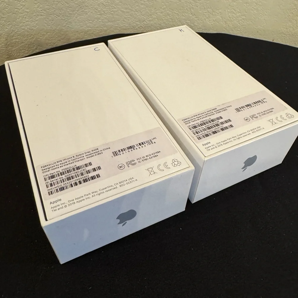 Apple iPhone and AirPod boxes. Also have Apple TV and Apple Pencil box.